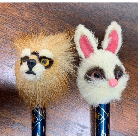 Vintage Pencils w/Toppers lot of 11 Russ Three Star Swallow Troll Animals NEW - Picture 9 of 14